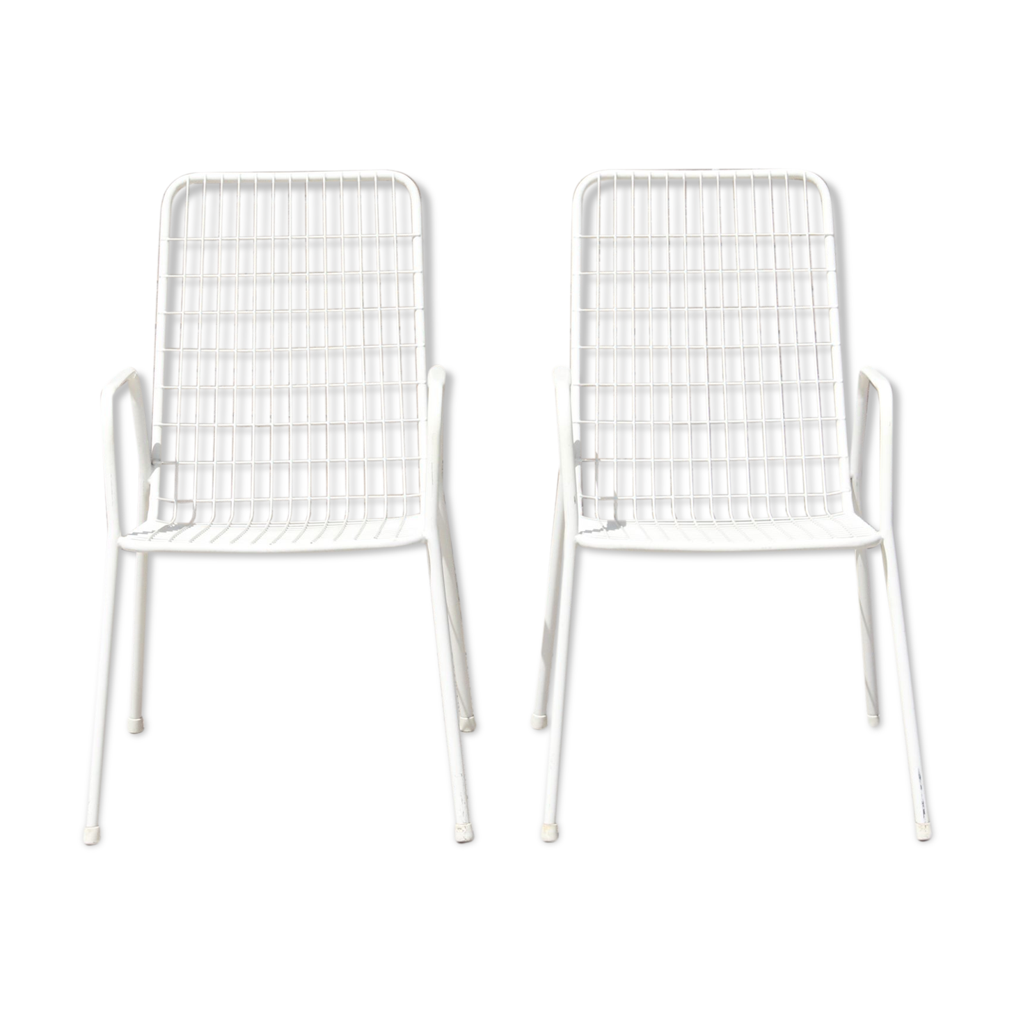 Pair of Emu Rio garden chairs in wire, Italy 1970s