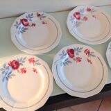 Suite of six flat plates décor Abeille d'Or by Ceranord St Amand / vintage 50s-60s