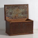 Antique solid wood trunk dated 1836 #13
