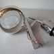 Old articulated wall lamp office in chrome metal lampshade mercurized