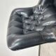 Black leather wingback swivel chair by PeeM
