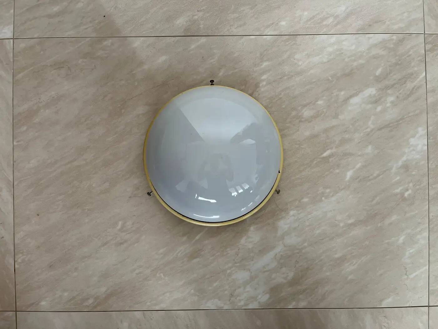 Midcentury Bakelite/Glass ceiling lamp/flush mount or wall lamp, 1960s