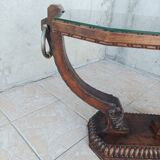 Art Deco style coffee table in carved natural wood