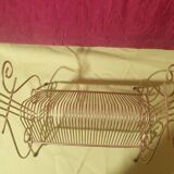 Vintage gold vinyl record storage rack