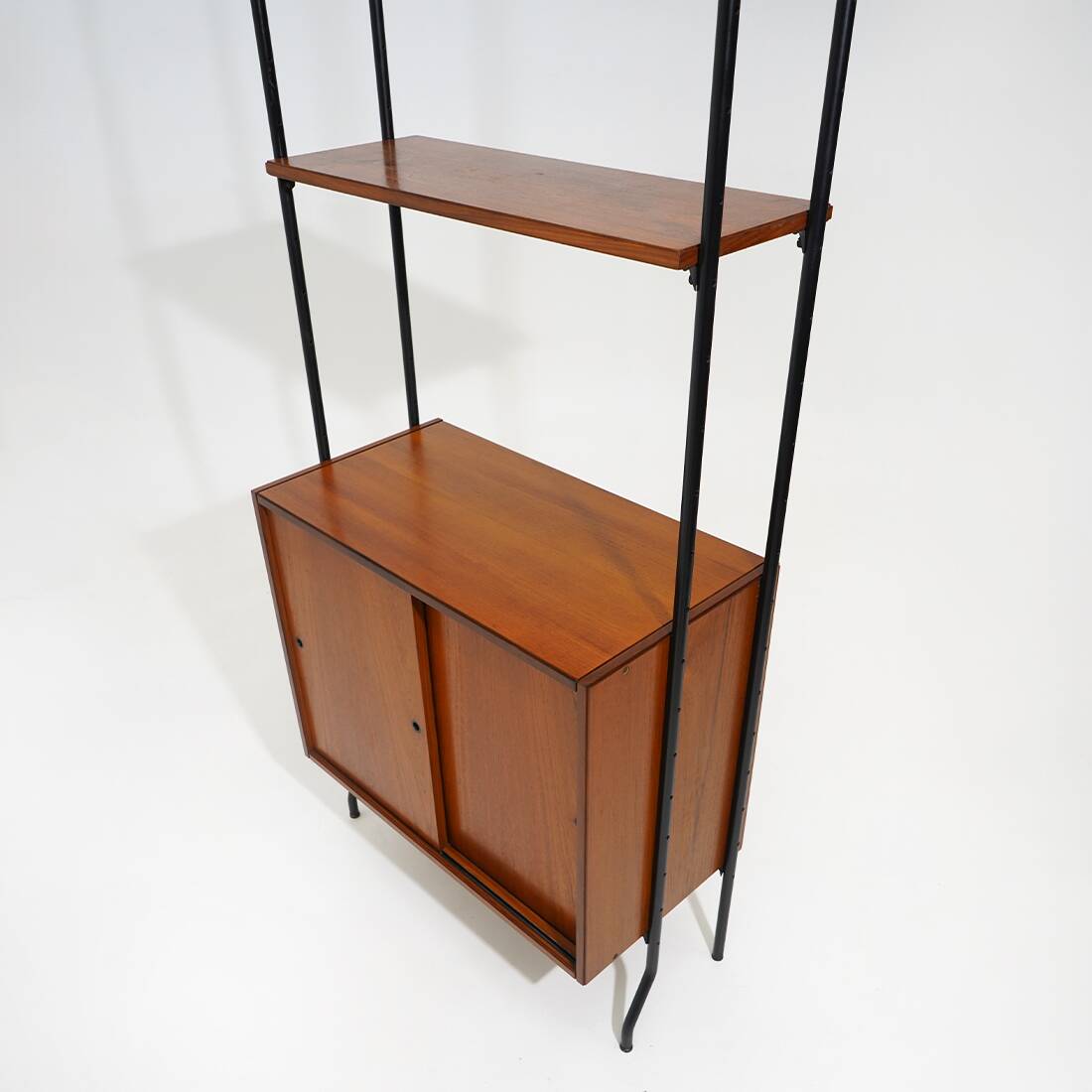 Modular bookcase with metal uprights by Amma Torino, 1960s