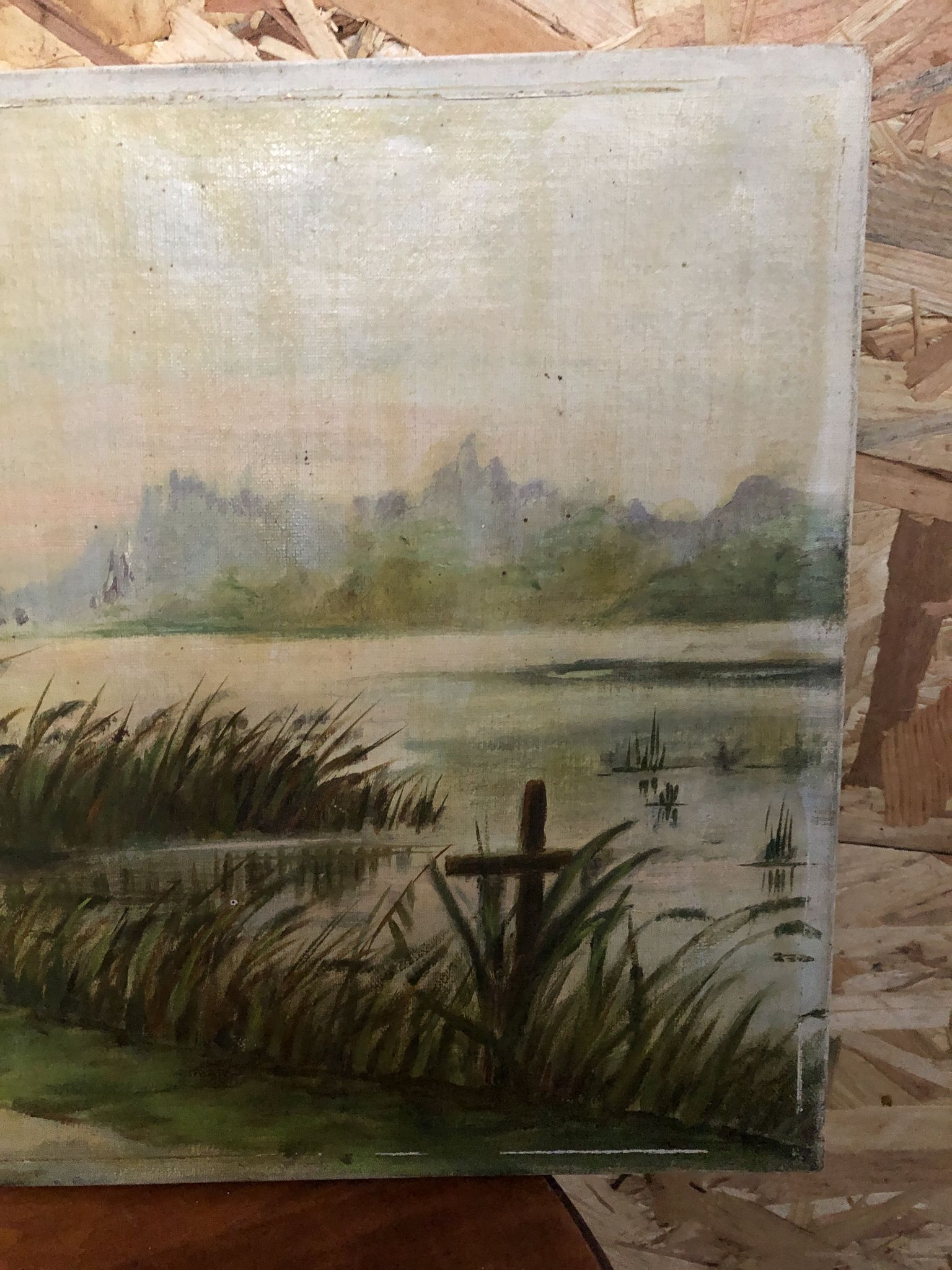 Old painting oil on canvas C. Guyon campaign in winter XIXth