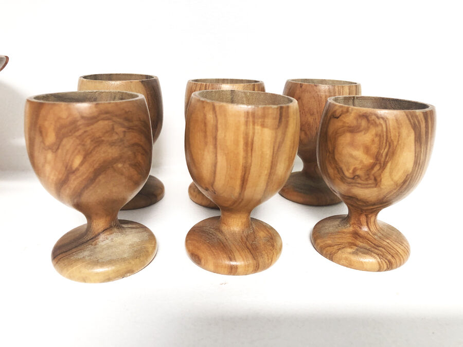 Set of wooden coquetiers, 1970