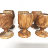 Set of wooden coquetiers, 1970