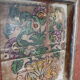 Indian door with 2-leaf floral motifs with 2 rings for wall mounting