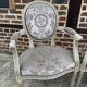 Pair of cabriole medallion armchairs in Louis XVI style