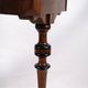 Antique sewing/side table with built-in storage - hand polished mahogany - turned legs - year 1890s