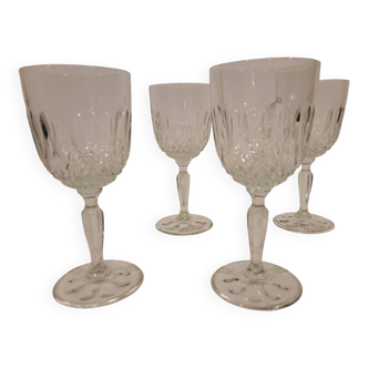 4 old crystal glasses