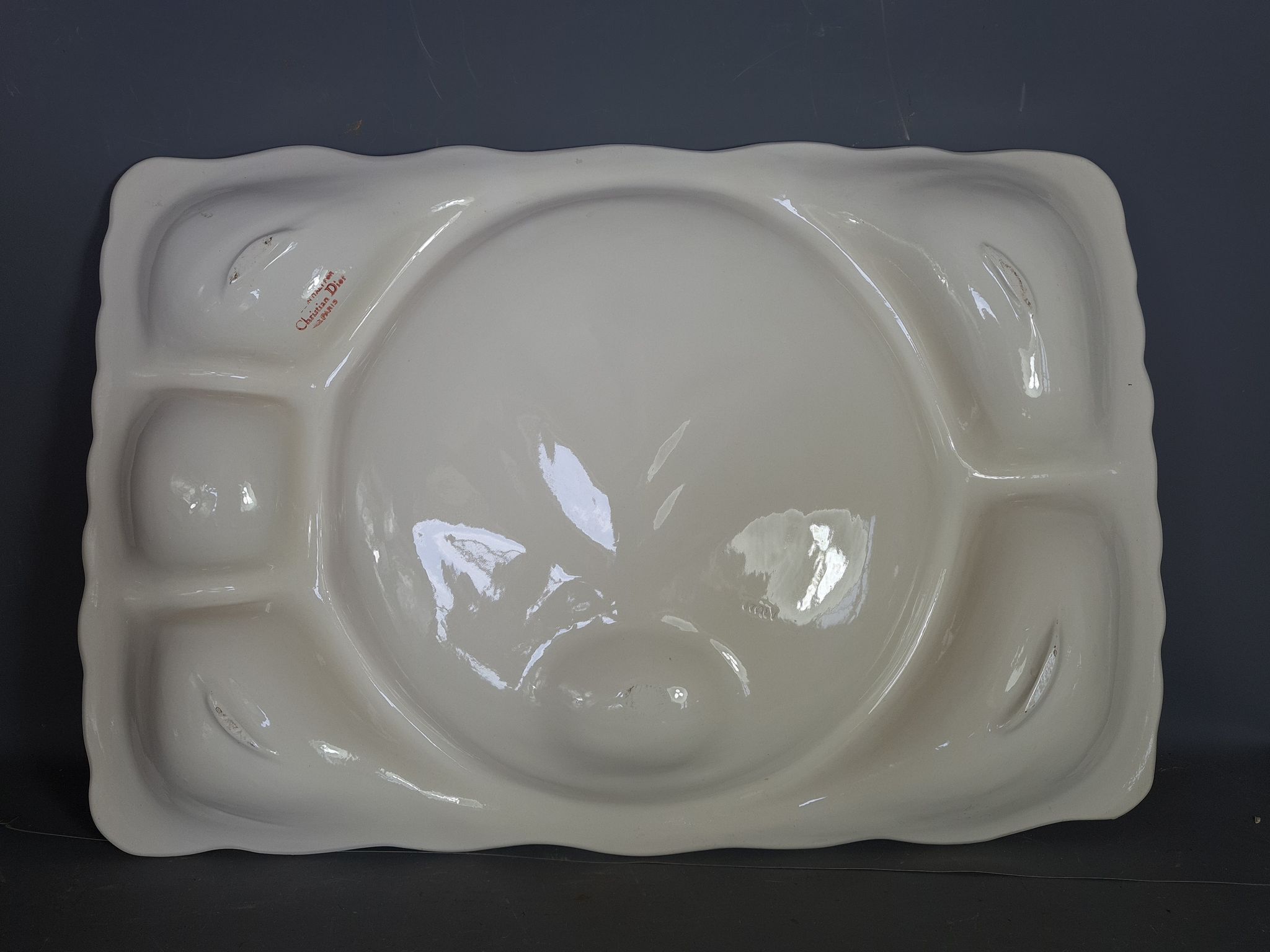 Christian Dior silent servant dish, crudités or aioli large format 67x43 cm SB