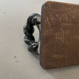 Vintage wooden and ceramic tray