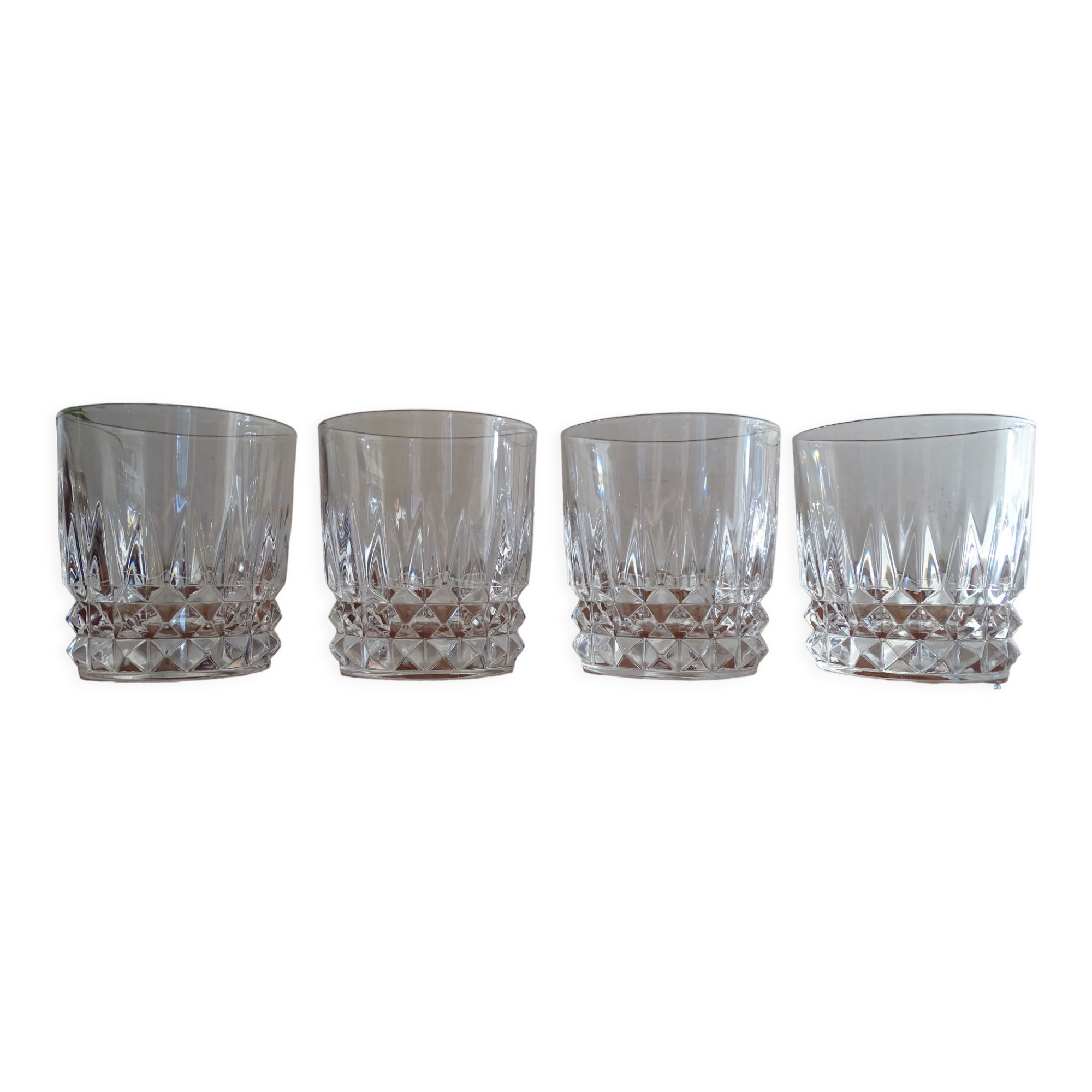 4 glasses crystal whisky of Arques model Villandry