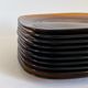 Set of 10 square Vereco plates in amber glass
