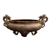 Suiban aux dragons - grande jardinière - en bronze période meiji