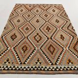 6x10 Soft Colors Anatolian Kilim,Geometric Style Vintage Rug,300x176Cm