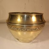 Antique gilded brass plant pot