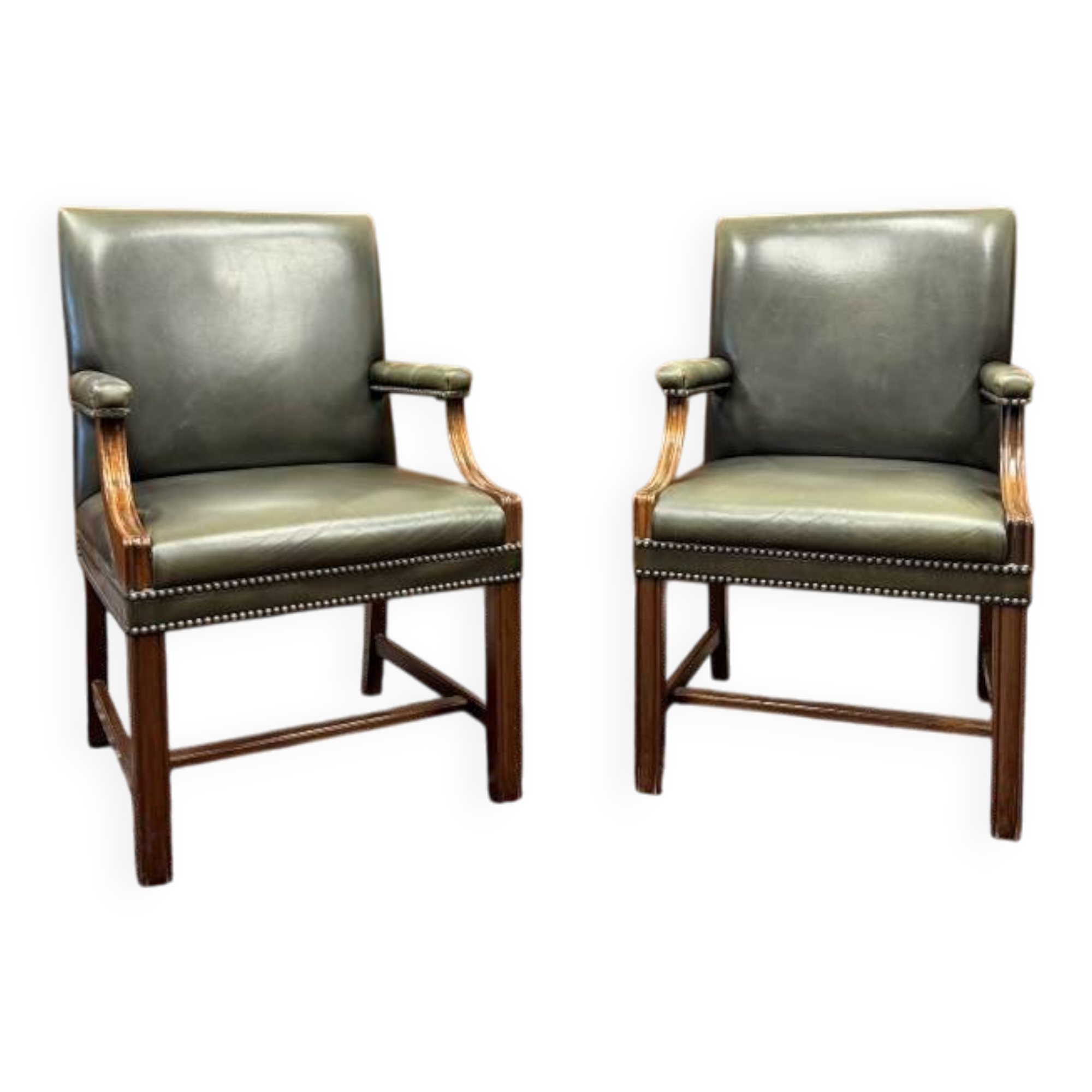 Set of Classic English Chesterfield Desk Chairs