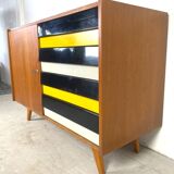 Sideboard U458 by Jiří Jiroutek, colored drawers