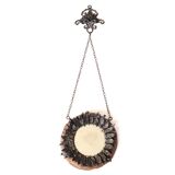 Small black metal sun mirror, 1950s