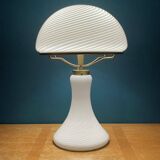 Large classic swirling Murano glass mushroom table lamp, Italy, 1970s