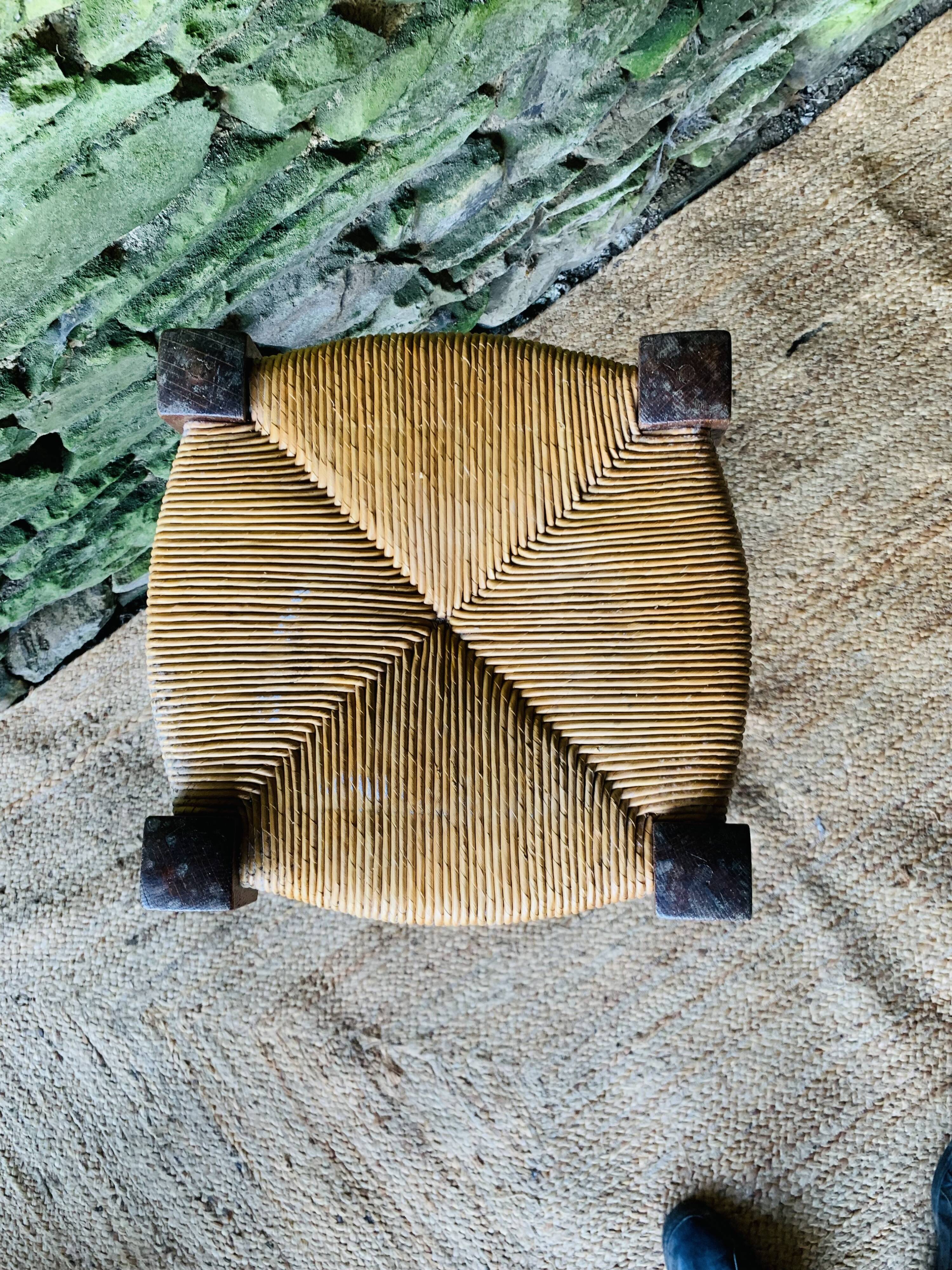 High stool in turned wood