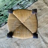High stool in turned wood