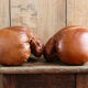Pair of decorative leather boxing gloves