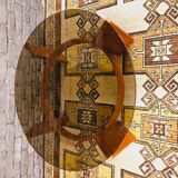 Coffee table in glass and bentwood 1970