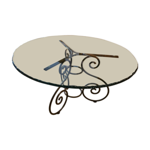 table en verre et fer