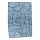 Sky Blue Wool Rug, Modern Handmade Designer Vintage Carpet, 213x281 Cm