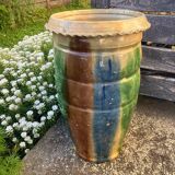 Large ancient glazed terracotta vase from southern France.