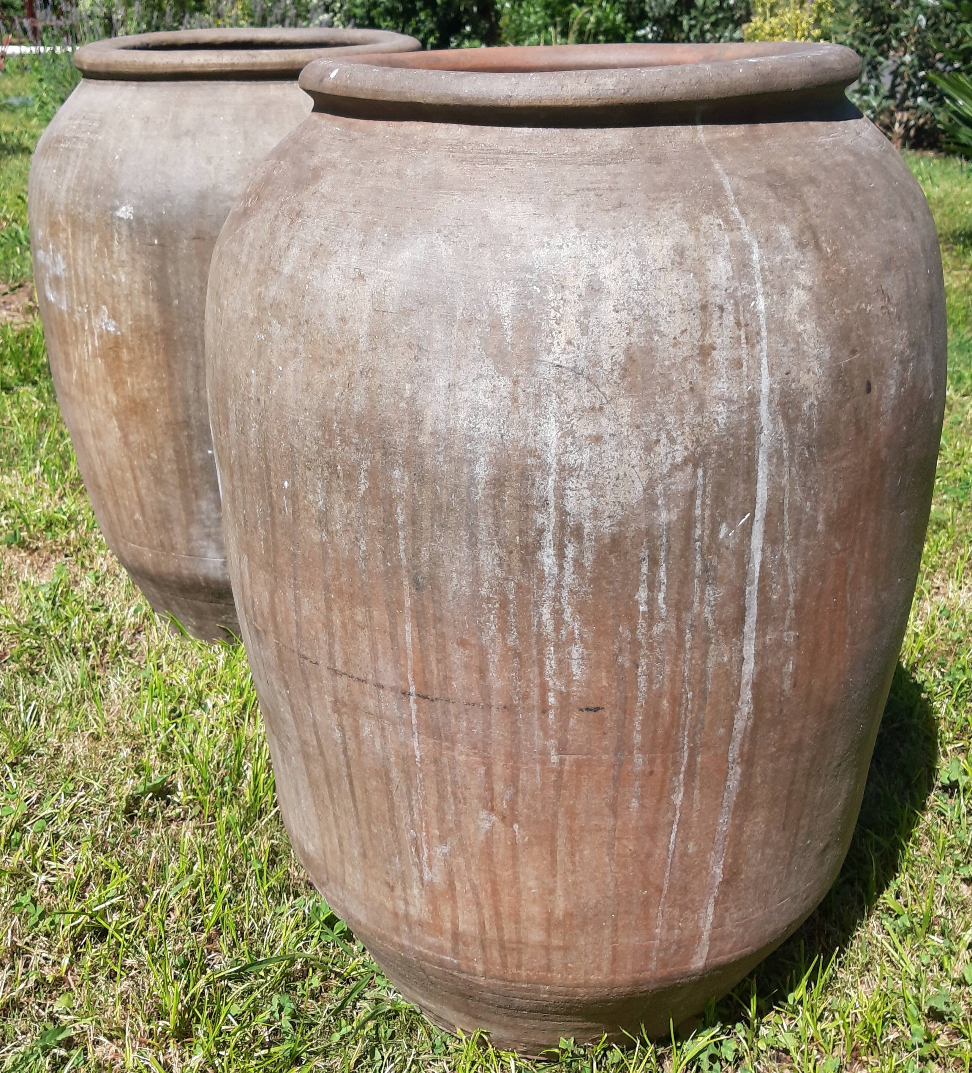 Pair of olive oil jars (or "tinajas"), Spain, 19th century