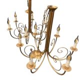 Pair of metal dore pendant lamps