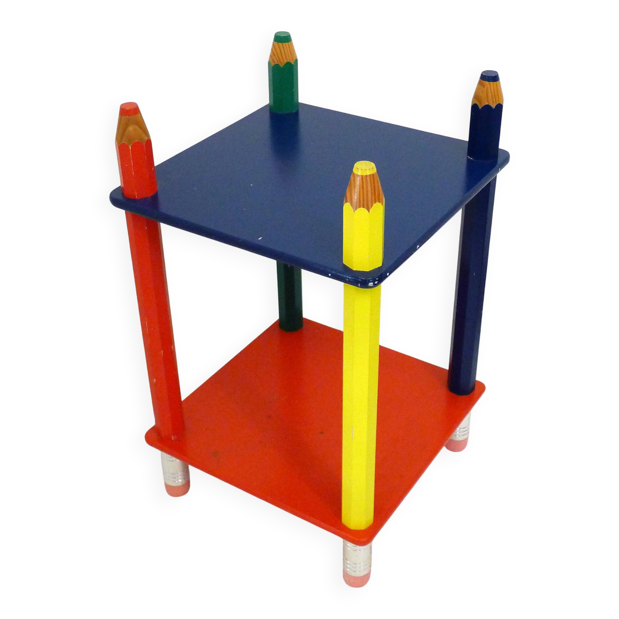 Side table / bedside table Colourful crayons 1980s