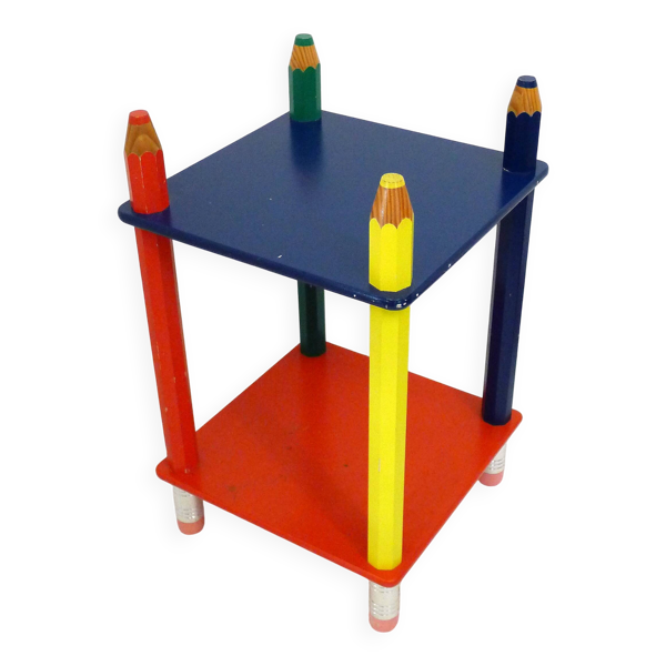 Table d'appoint / chevet Crayons colorés 1980'