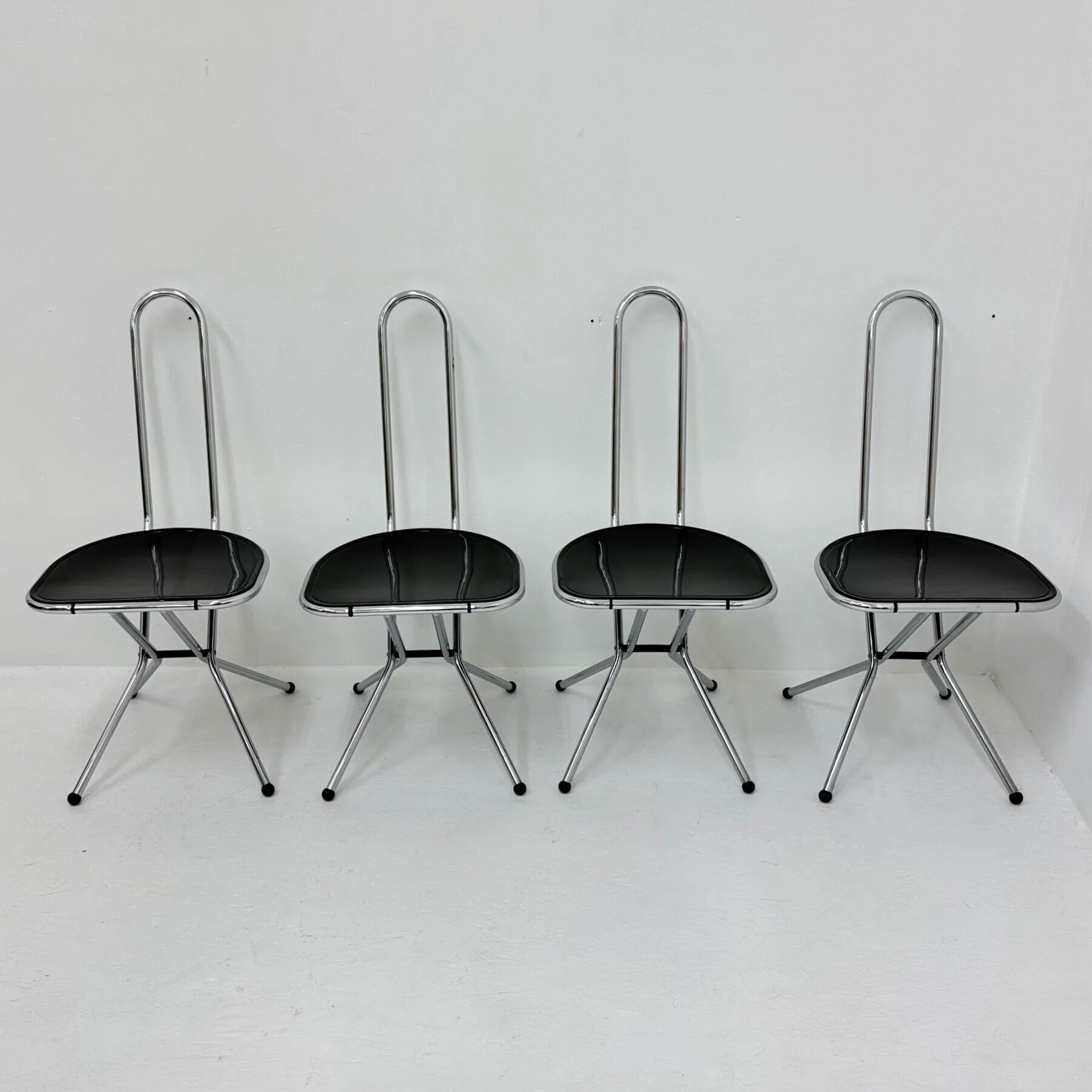 Set of 4 postmodern folding chairs by Niels Gammelgaard for Ikea, 1980s