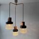 Old cascade chandelier 3 lights 1970 vintage