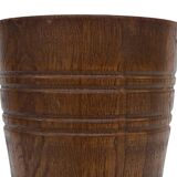 Vintage umbrella stand - holder oak basket storage design 60's minimalist