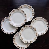 6 assiettes à dessert vintage – Faïence d’Onnaing