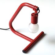 Red tubular lamp, 80s