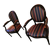 2 fauteuils médaillon - Tissus Paul Smith  édités Gilles Nouhaillac