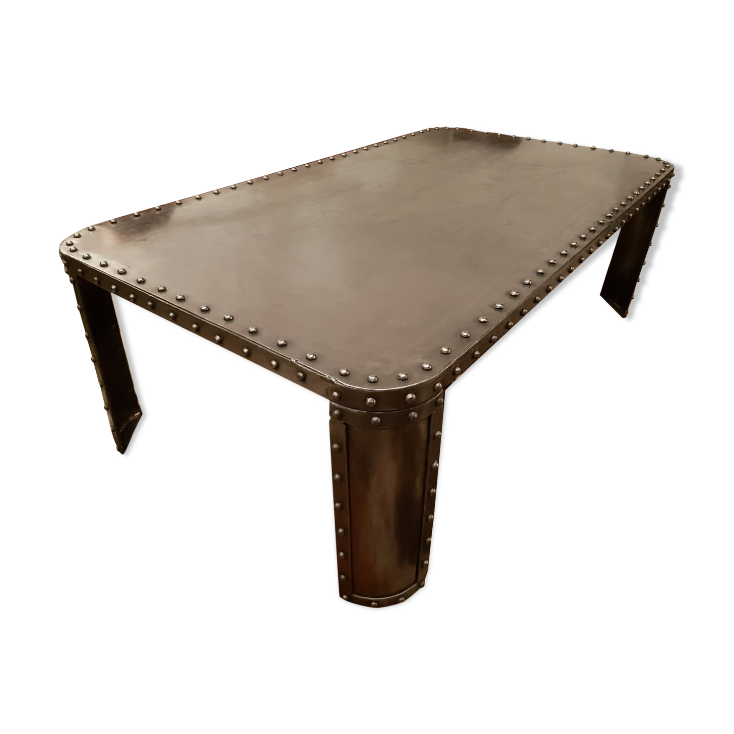 Riveted industrial coffee table