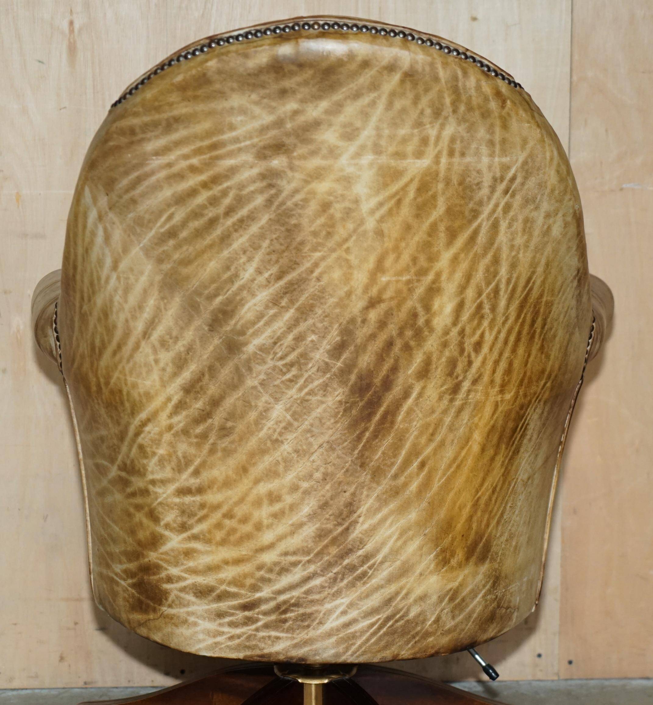 Chesterfield executive armchair in aniline leather