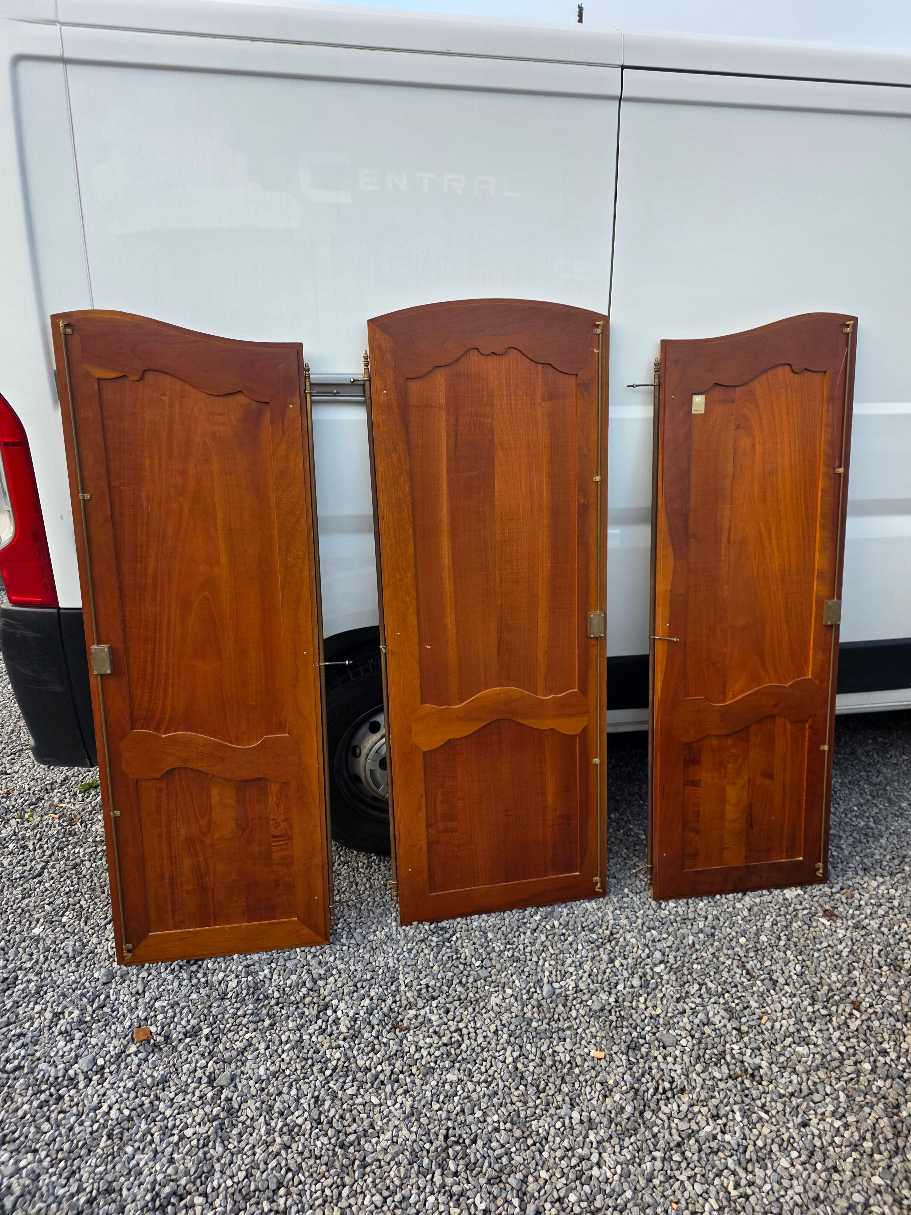 3 Louis XV style wardrobe doors in solid cherry wood