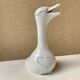 Carafe animalière grande oie en porcelaine blanche vintage années 80