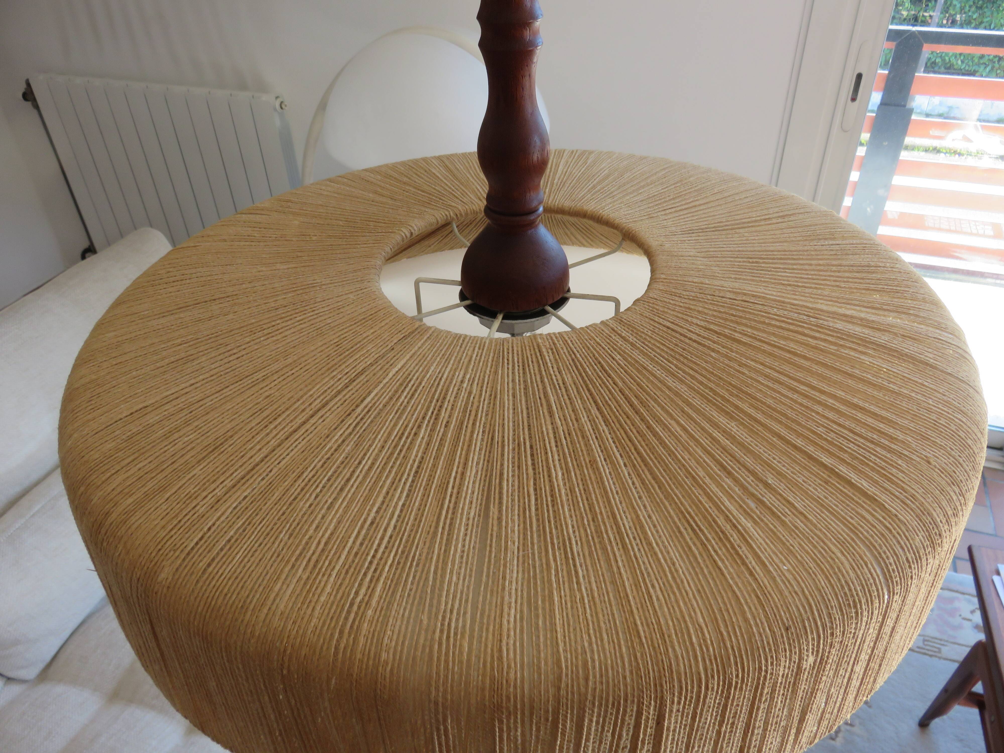 Temde suspension in sisal and teak circa 1960