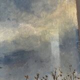 Spring landscape with tree, signed